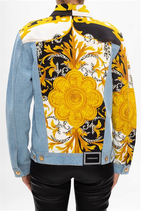 versace v2 jacket|versace denim jacket women's.